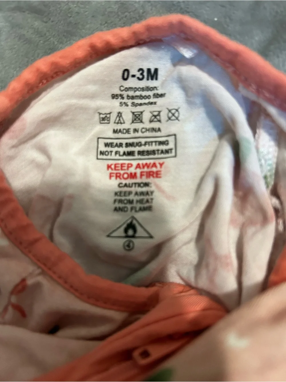 Unbranded Pink Peach-Print Footed One-Piece for Kids